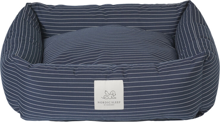 Fossflakes Dog bed Navy Pinstripe