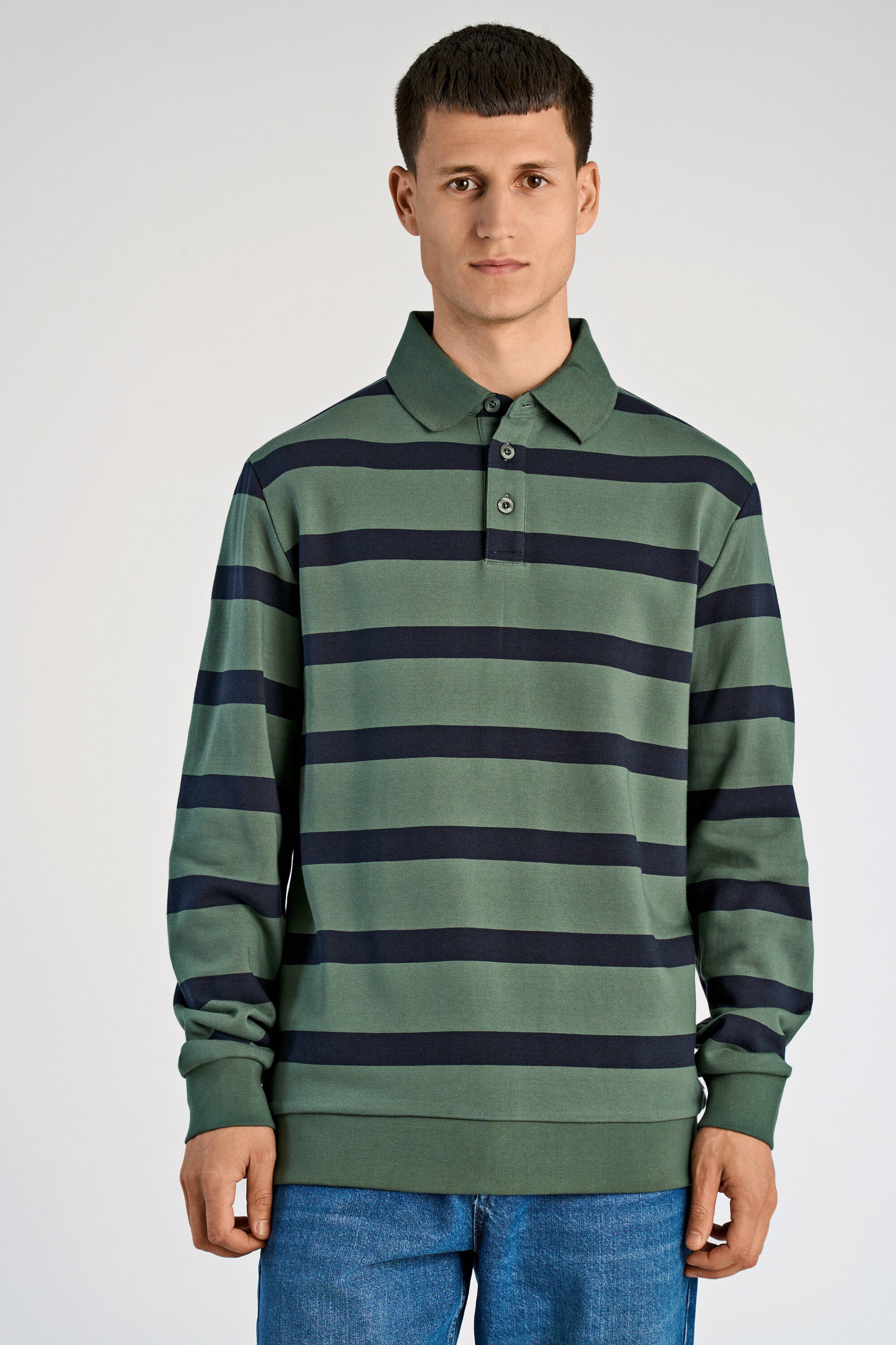 Striped polo sweatshirt L/S
