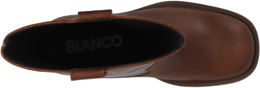 BIAMARY Mid Pull On Boot Pull Up Leather