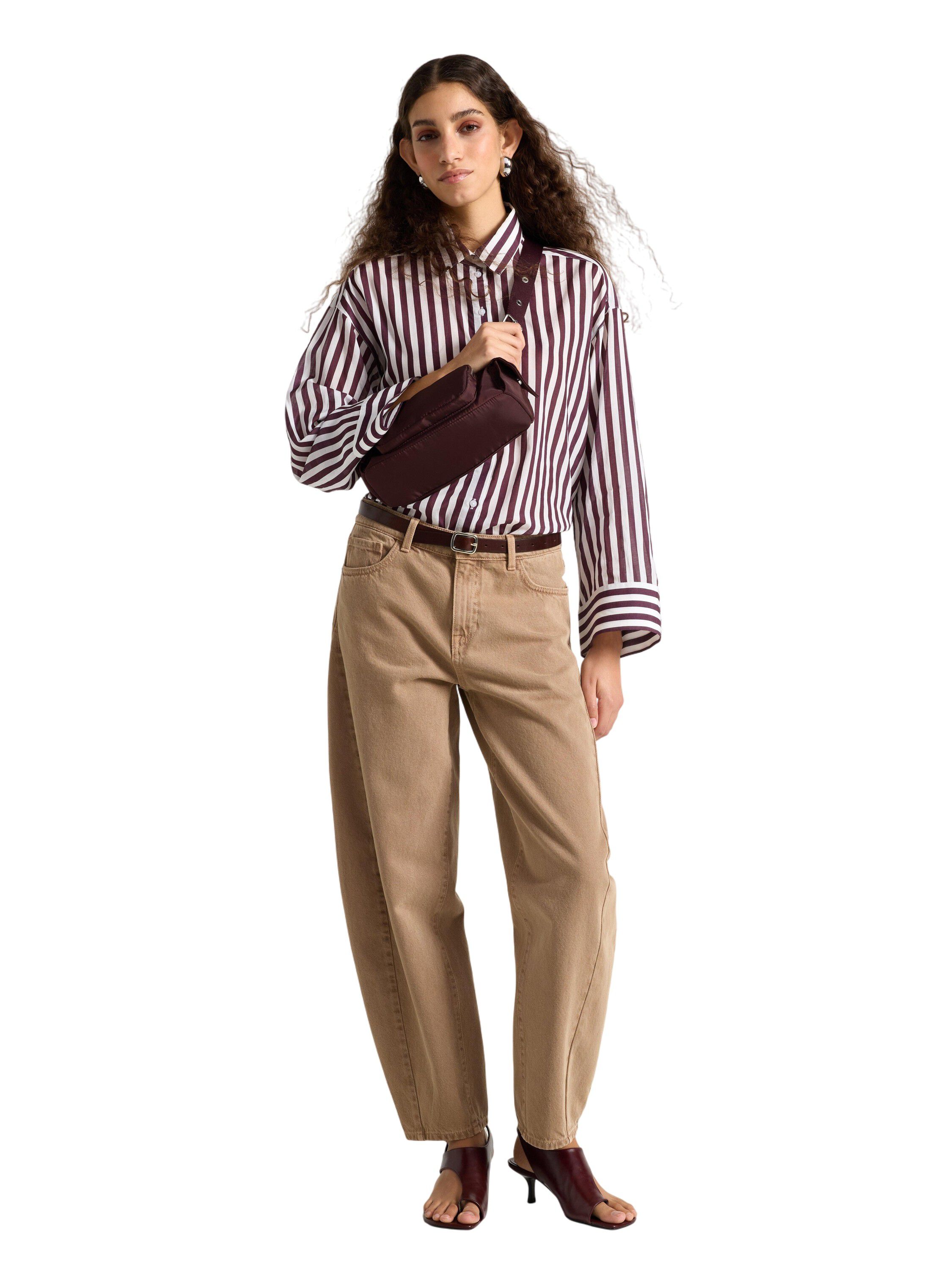 Tapered trousers in cotton twill wi