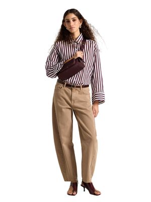 Tapered trousers in cotton twill wi