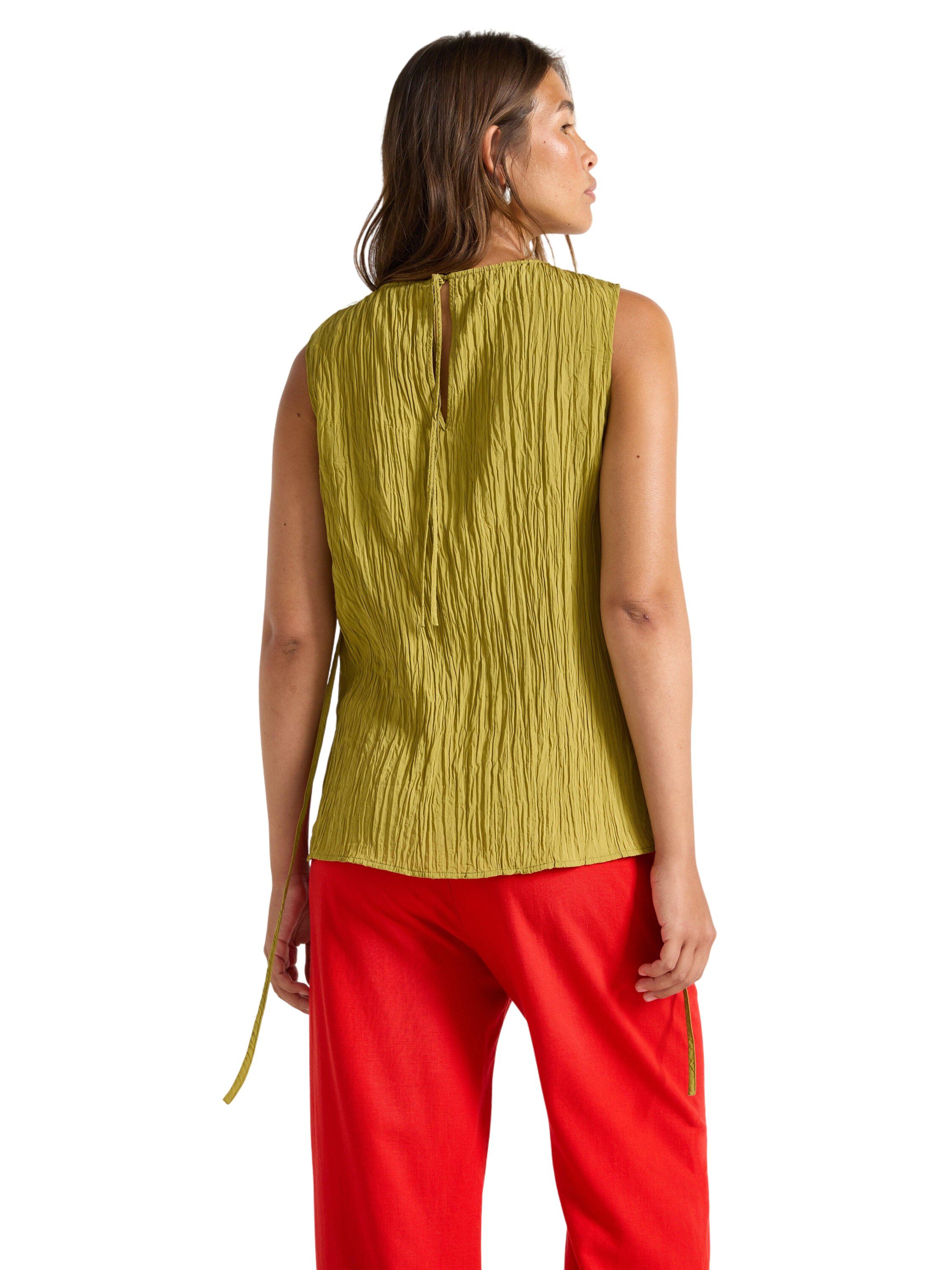 Sleeveless, crinkled blouse with bo