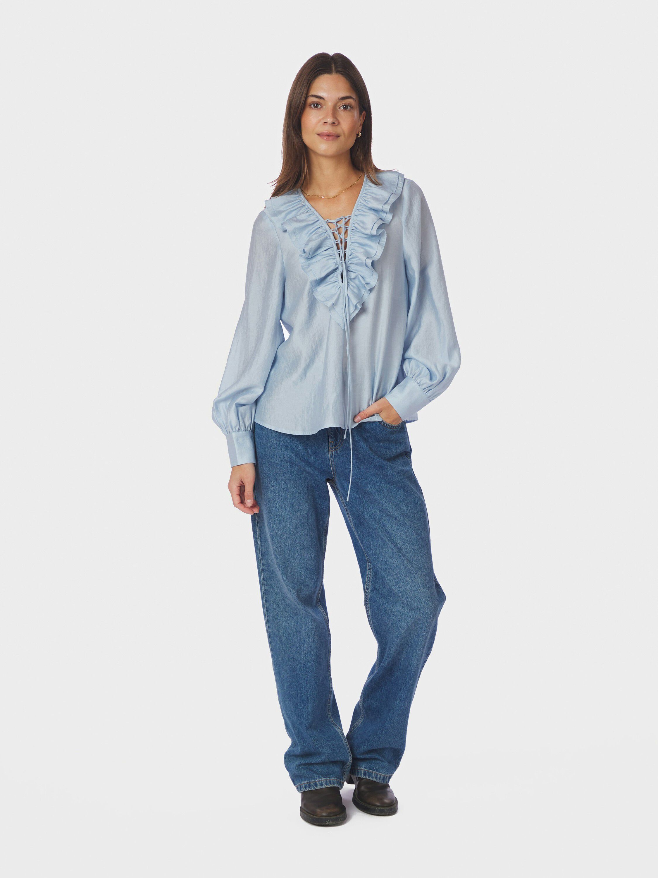 Katarina Crepe Ruffle Blouse