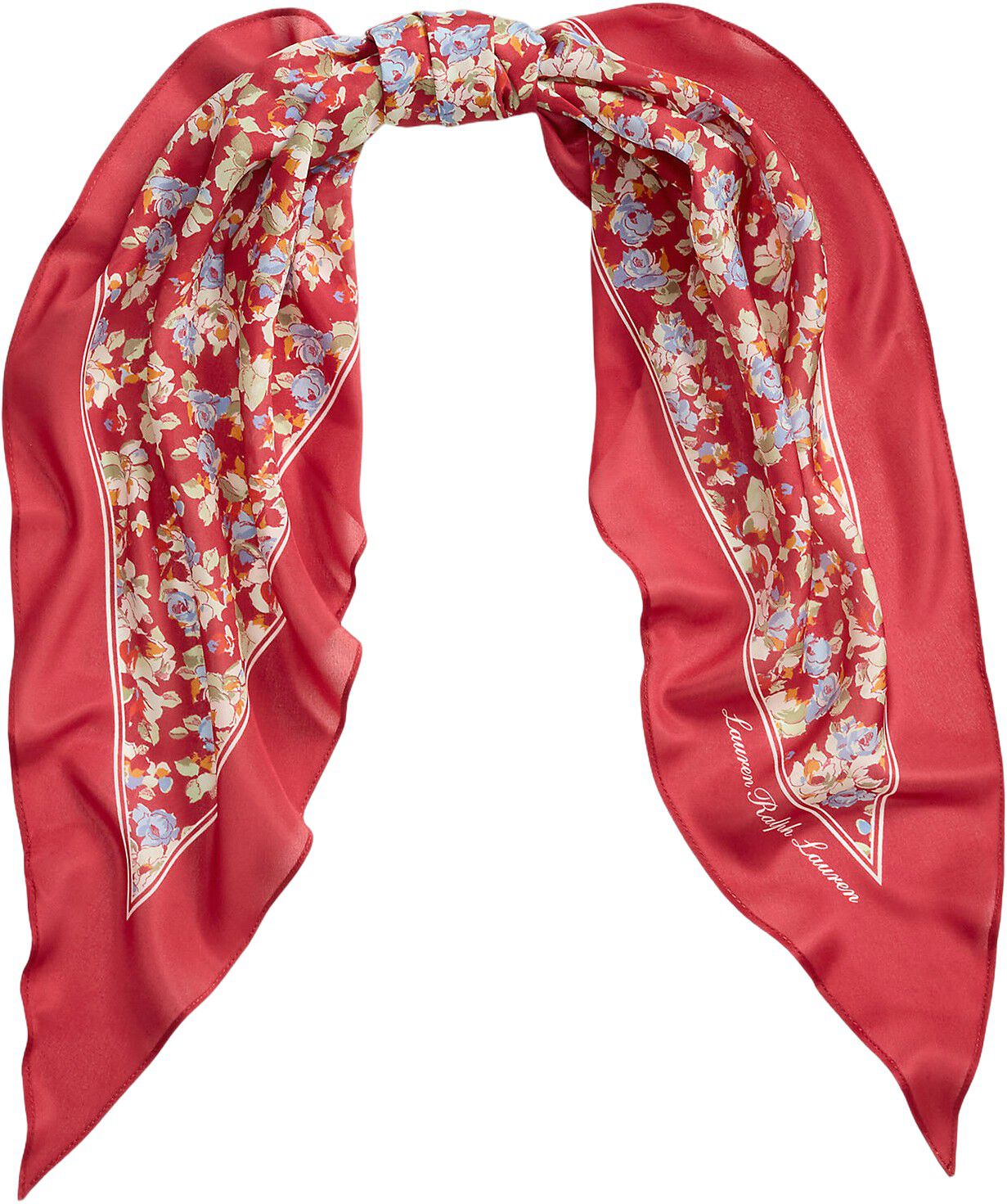 Floral Silk Diamond Scarf