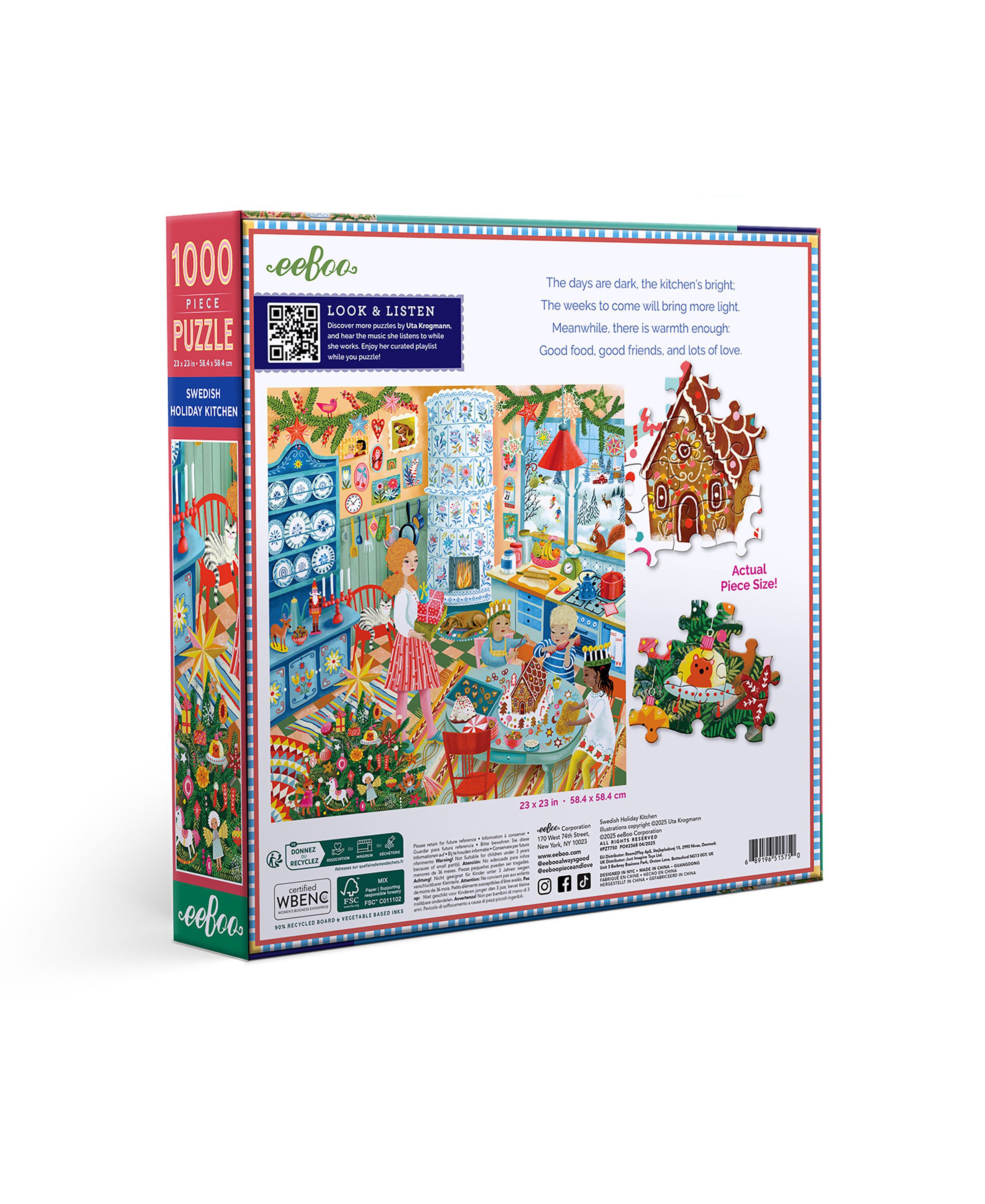 eeBoo - Puslespil 1000 brk - Swedish Holiday Kitchen