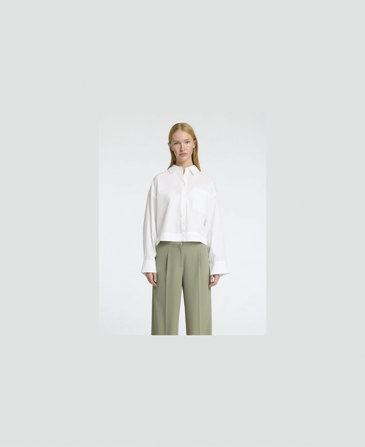 Slfastha Ls Cropped Boxy Shirt Noos
