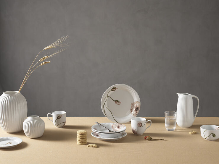 Hammershøi Poppy Dyb tallerken Ø21 cm hvid med dekoration