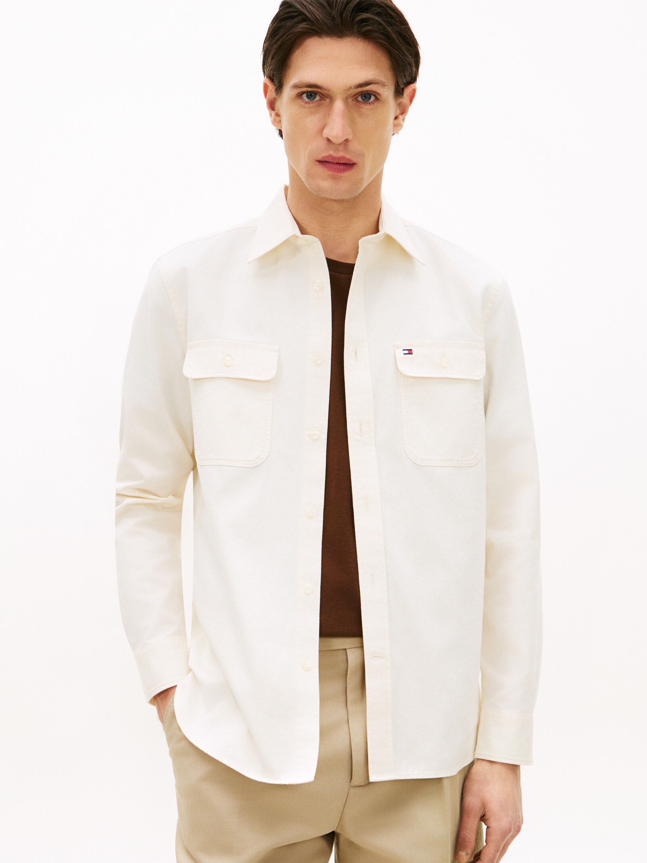 Regular Fit Brushed Twill Overshirt