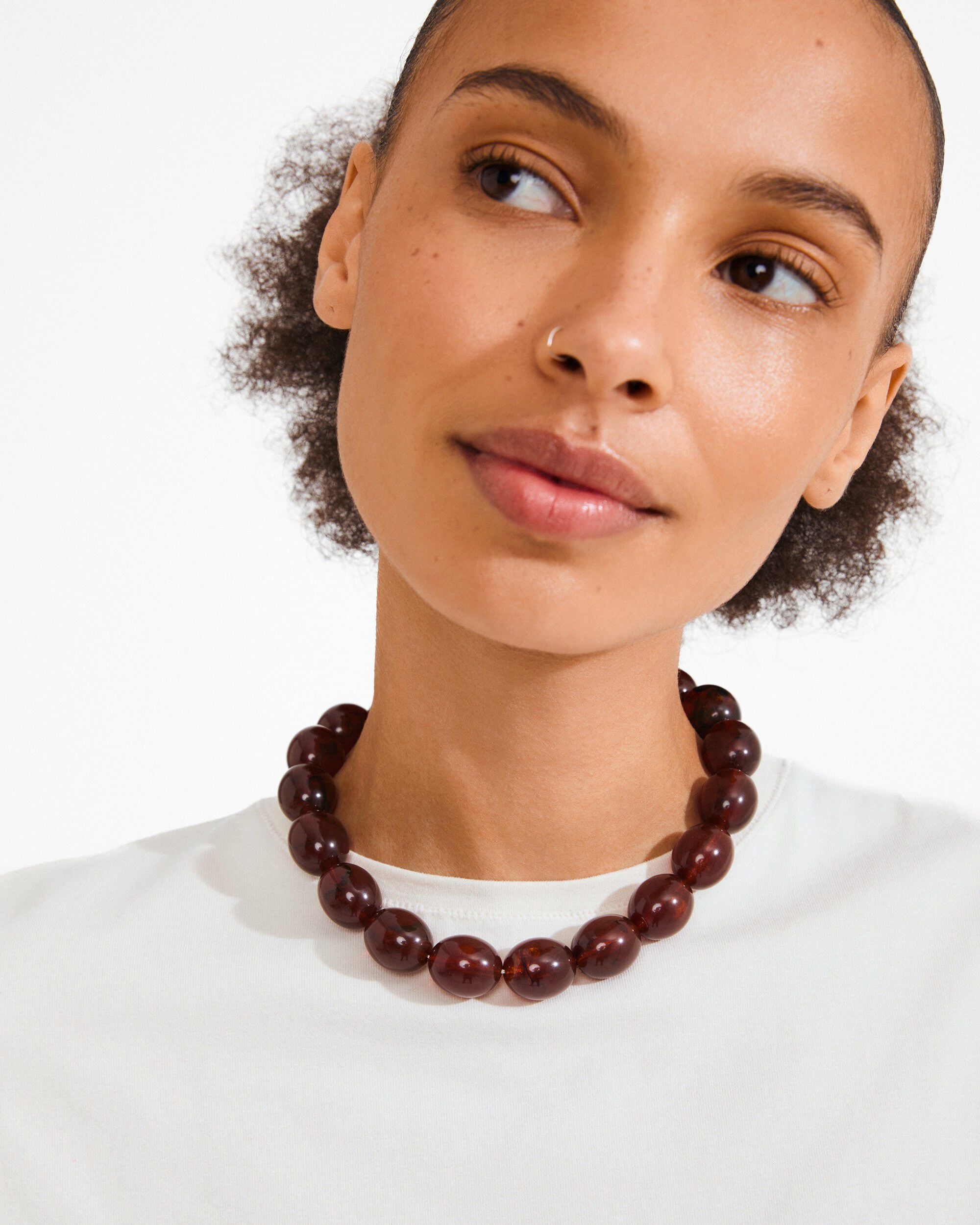 STILL necklace gold-plated/brown