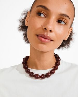 STILL necklace gold-plated/brown