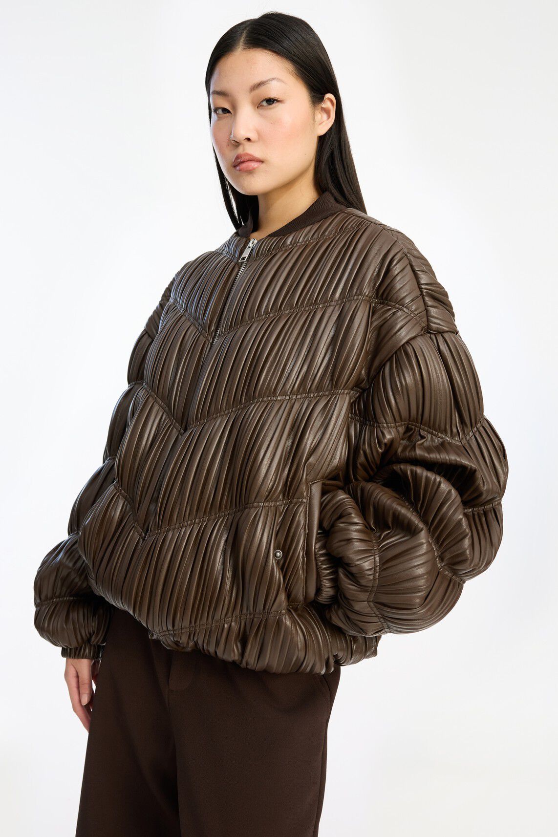 PLEATED BOMBER JACKET