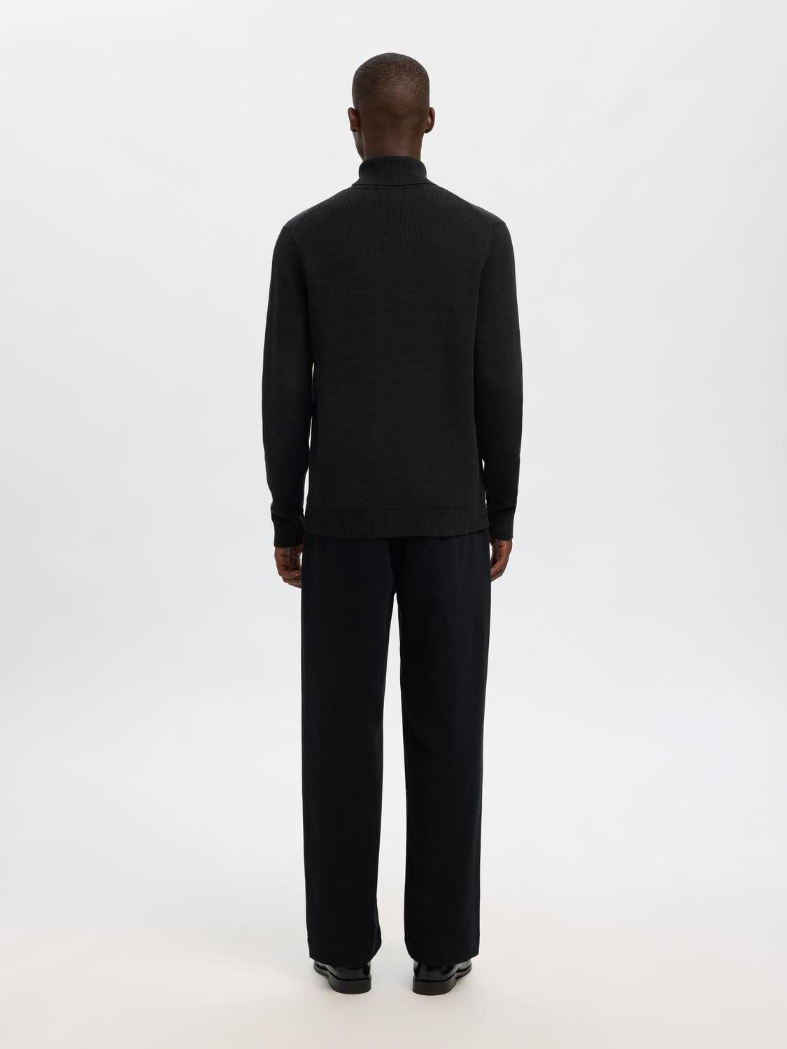 SLHDANE LS KNIT STRUCTURE ROLL NECK