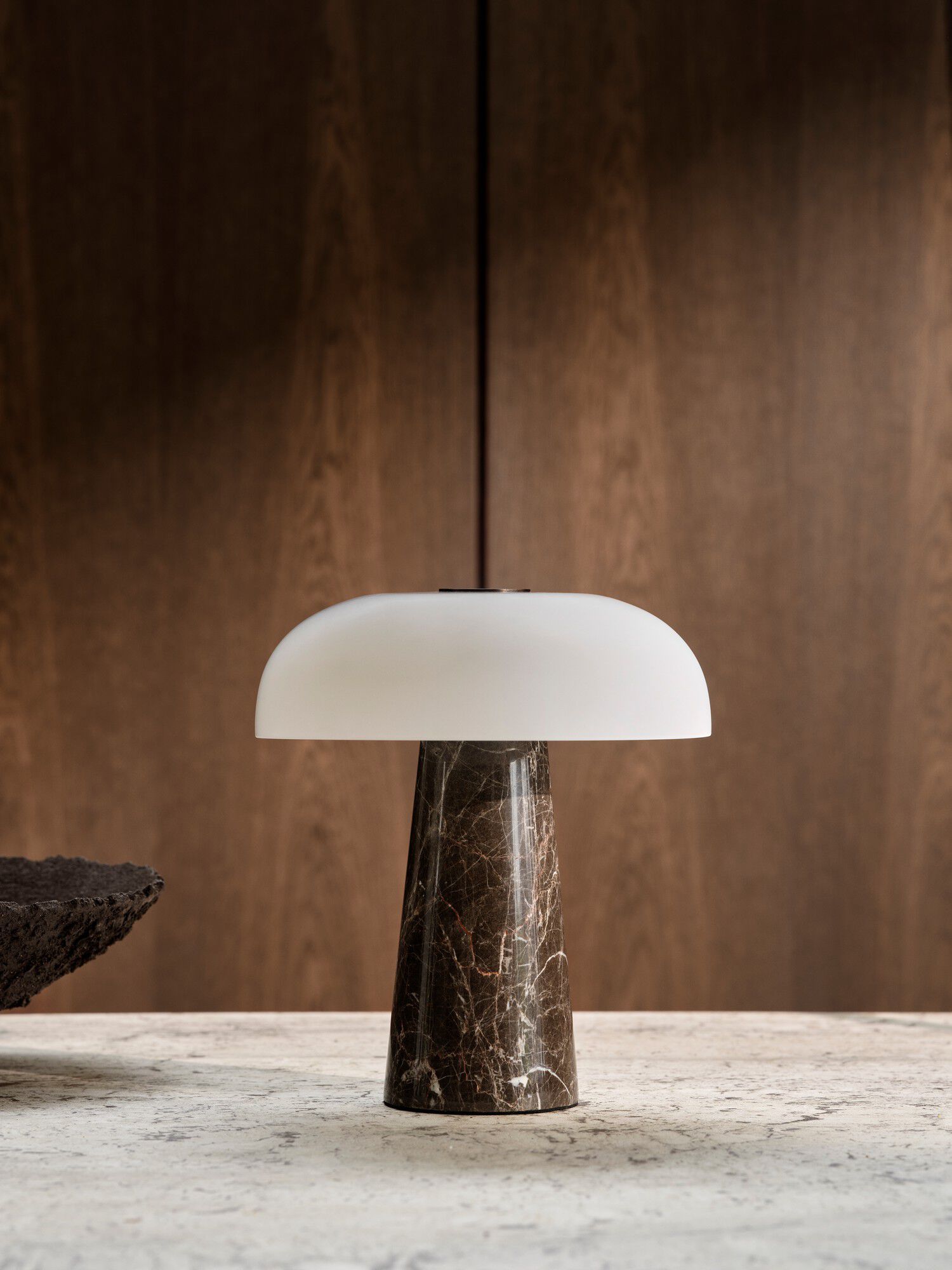 Glossy Mini Portable | Bordlampe | Gr&aring; brun