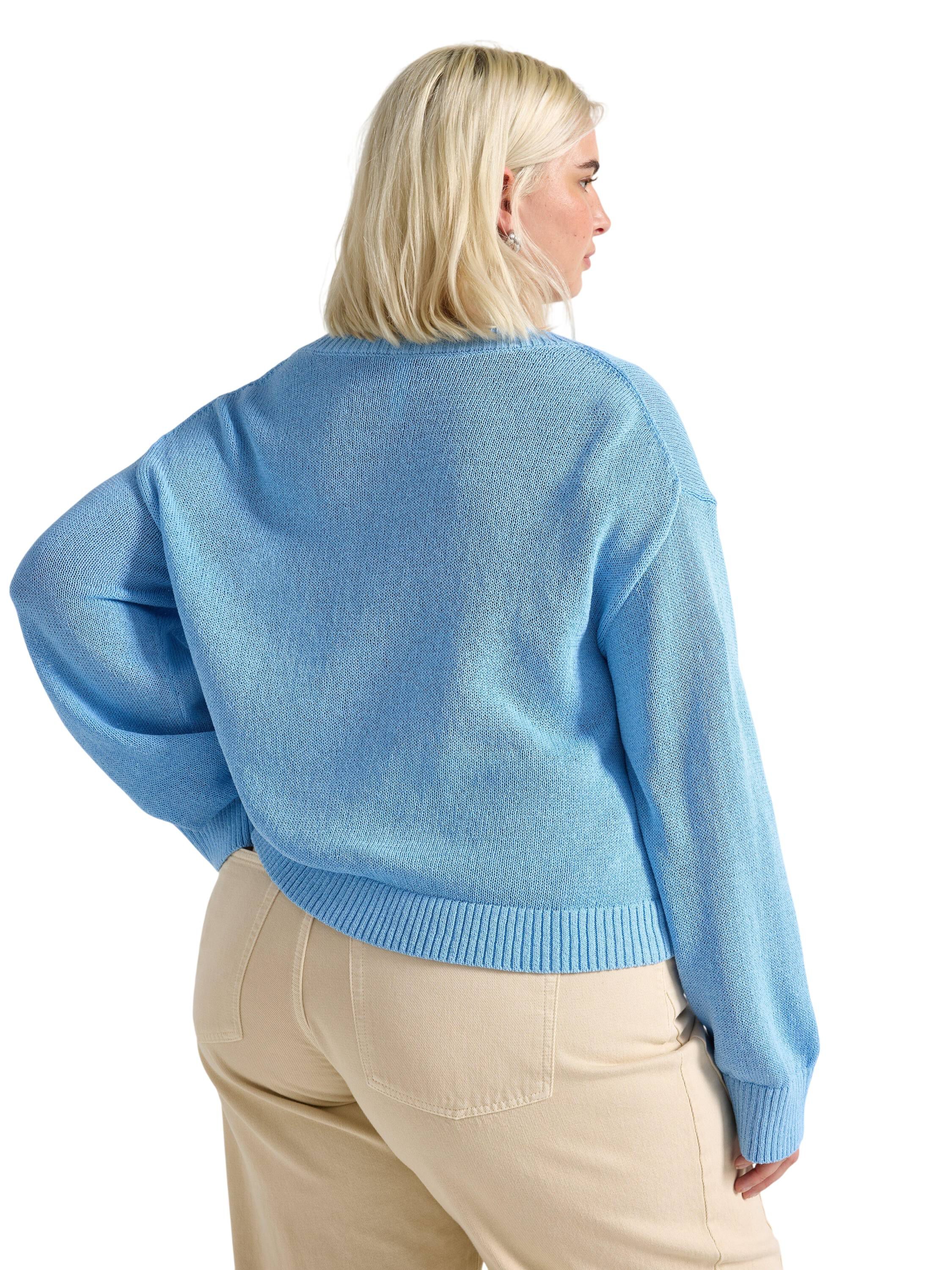 Bl&oslash;d, v-halset, strikket cardigan m