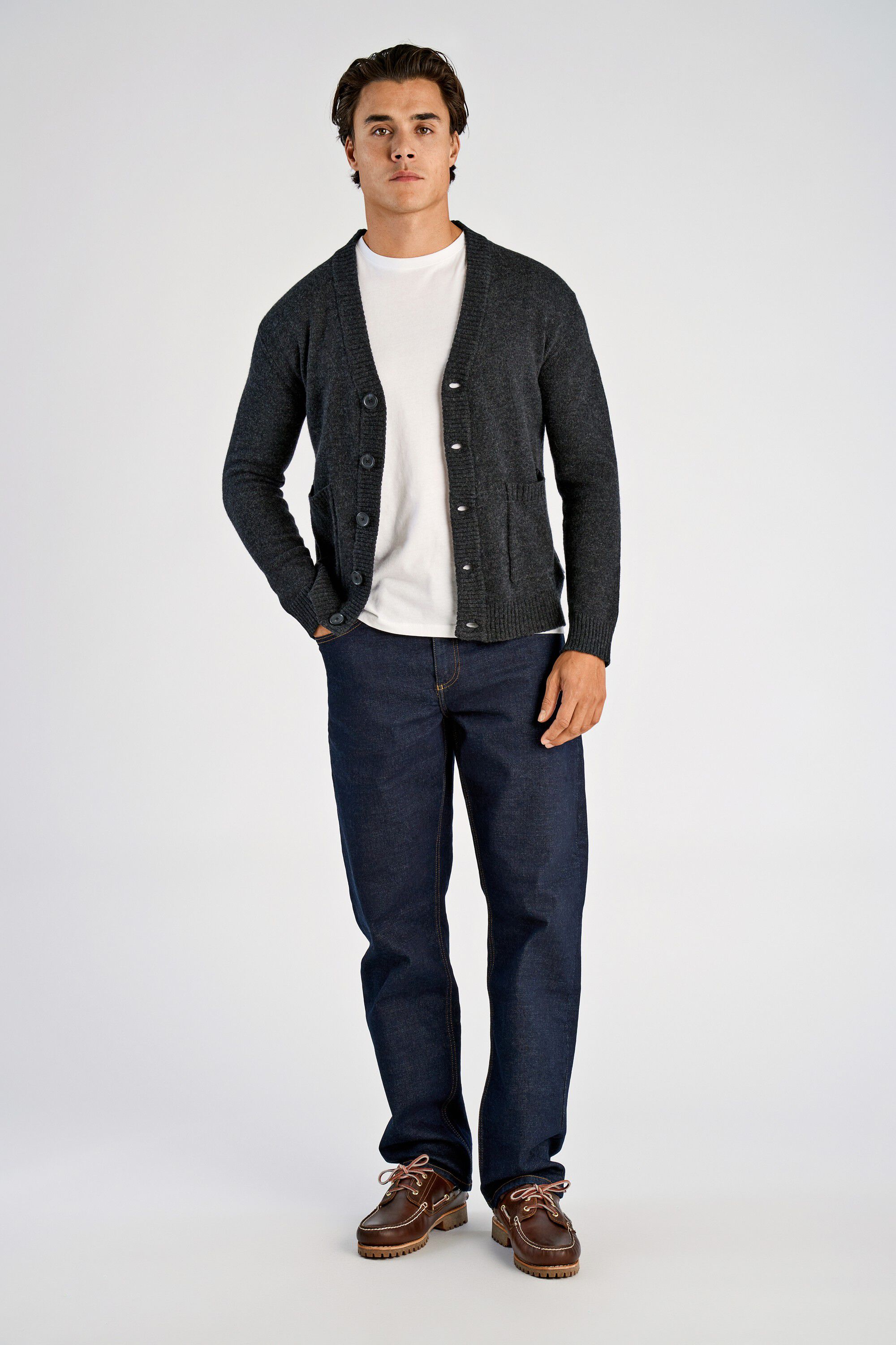 Lambswool button cardigan