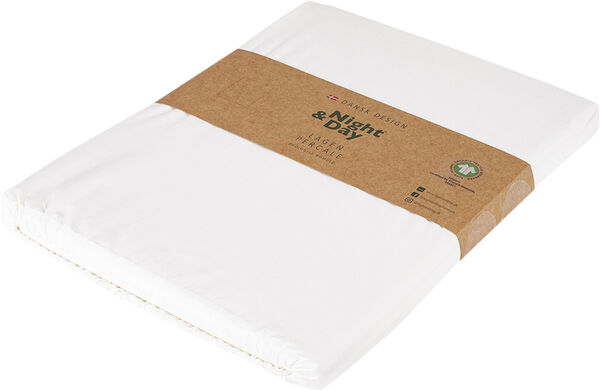 Økologisk lagen, percale - GOTS, hvid