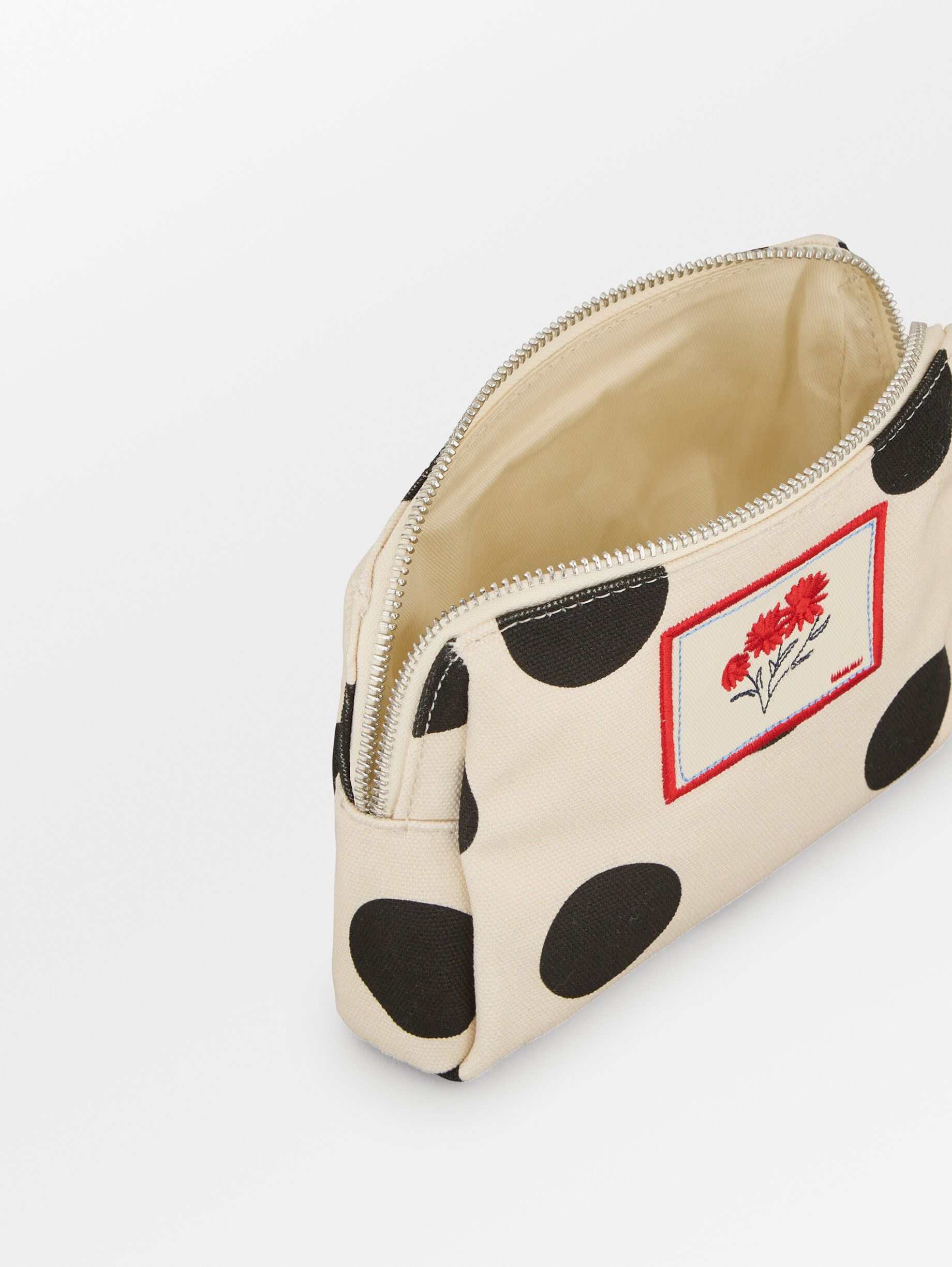 Maxi Polka Canvas Pouch Bag