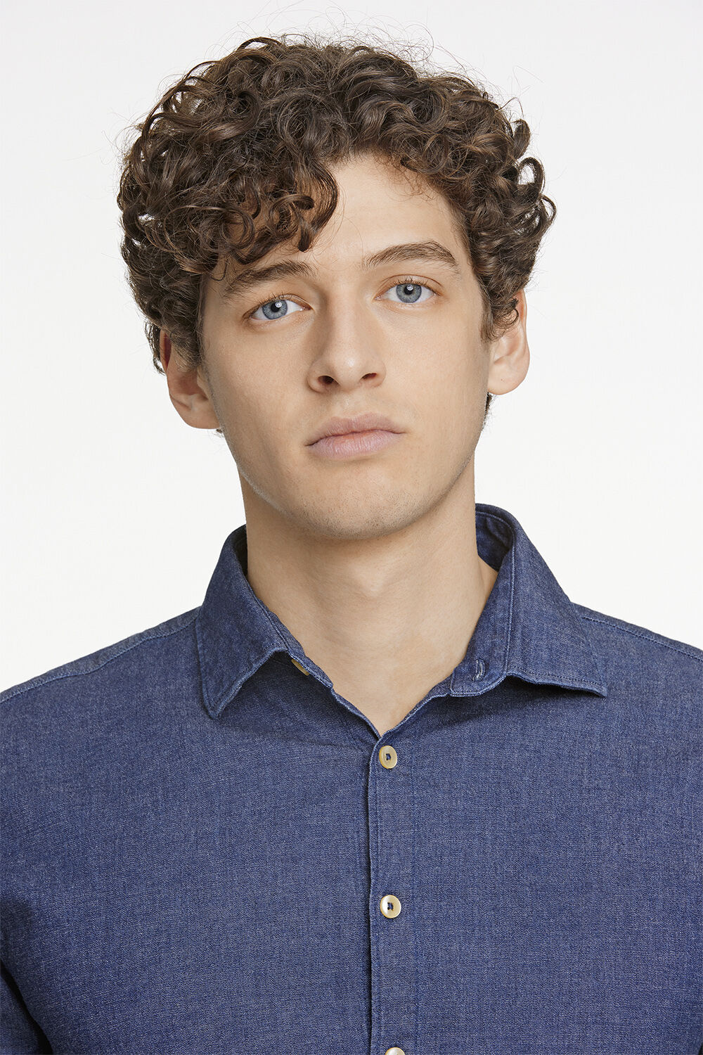 Soft indigo stretch shirt L/S