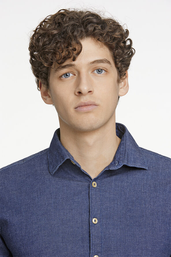 Soft indigo stretch shirt L/S