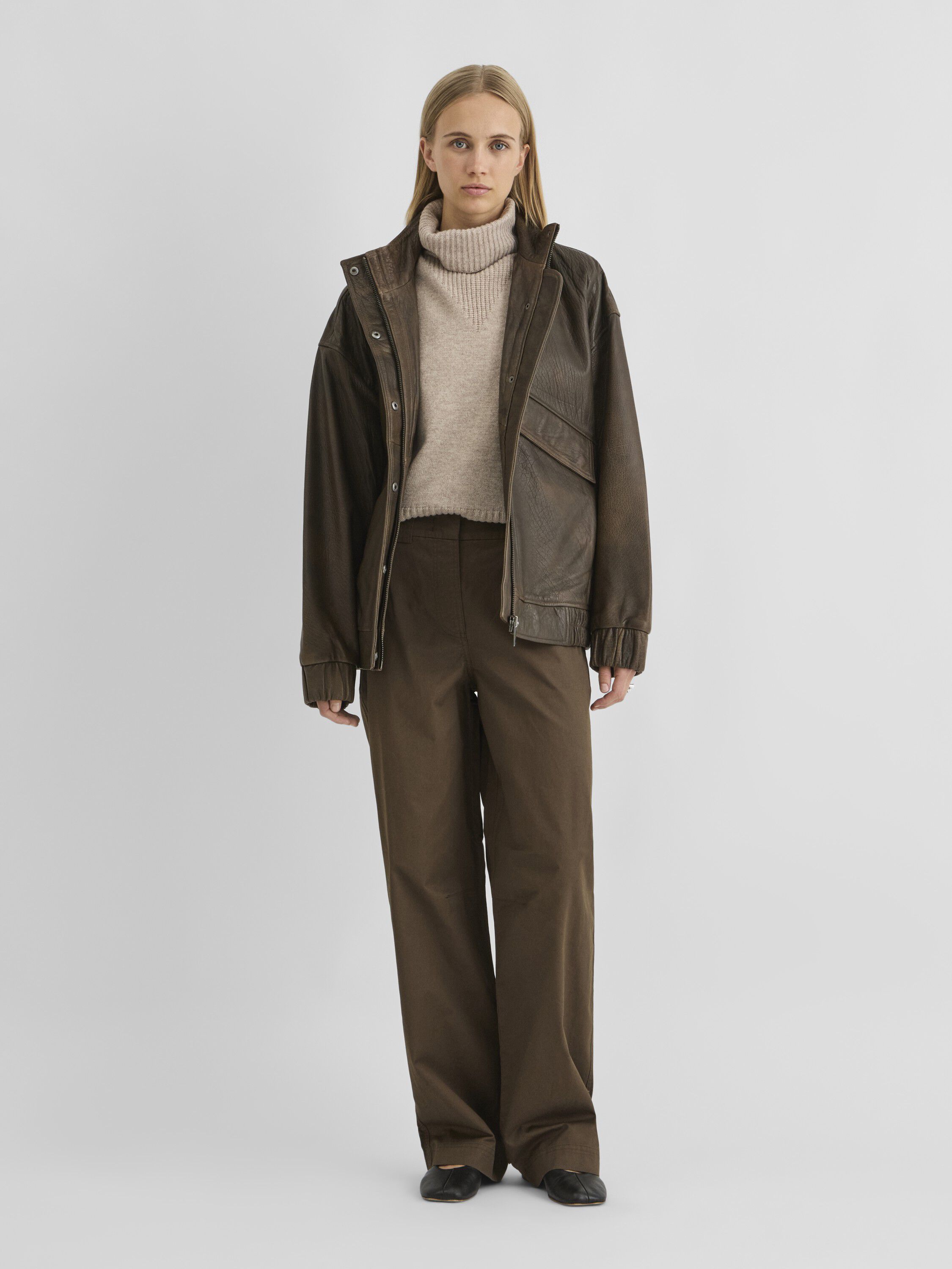 Rousimone L/S Oversized Leather Jacket/1