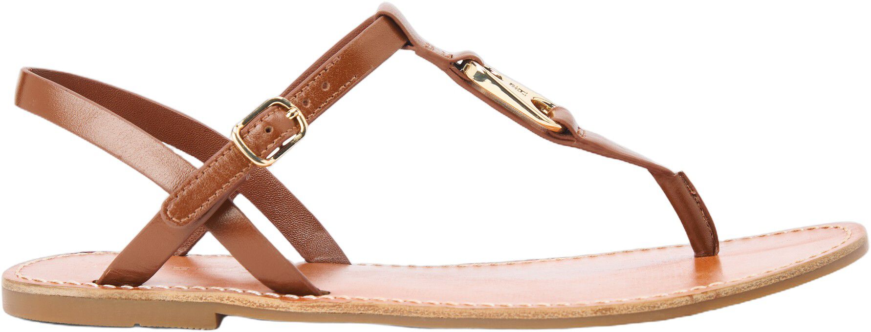Leather TH Monogram Strap Sandals