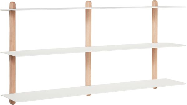 Nivo hylde stor D lys eg/ hvid