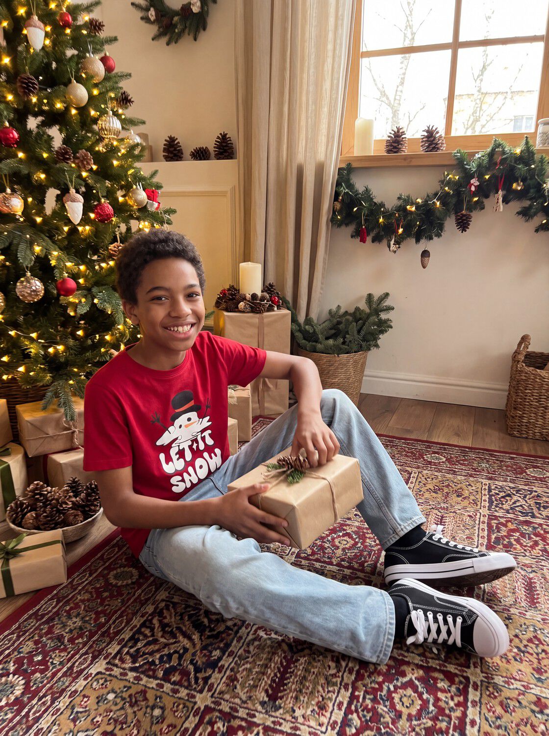 Jjxmas Fun Tee Ss Crew Neck Jnr