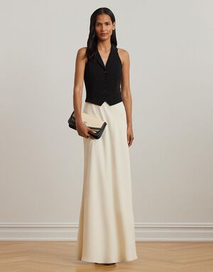 DOUBLE CREPE-GOWN W/ COMBO