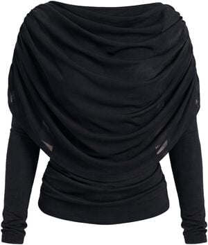 OBJDINA L/S BOATNECK CAPE TOP E TNE