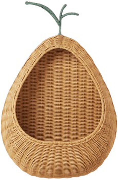 Pear Braided Wall Pocket - Natural