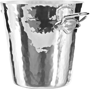 Champagnekjøler rund 20 x 20 cm Hamret aluminium