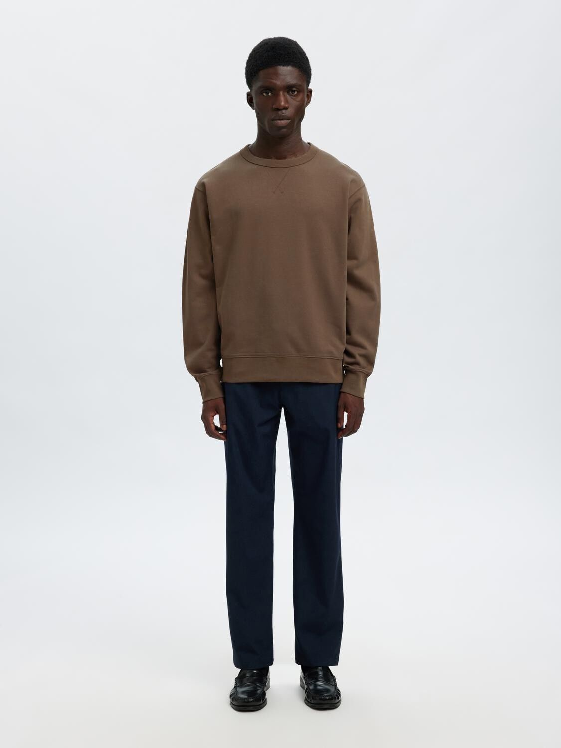 SLHRELAXLUKE LS SWEAT CREW NECK NOO