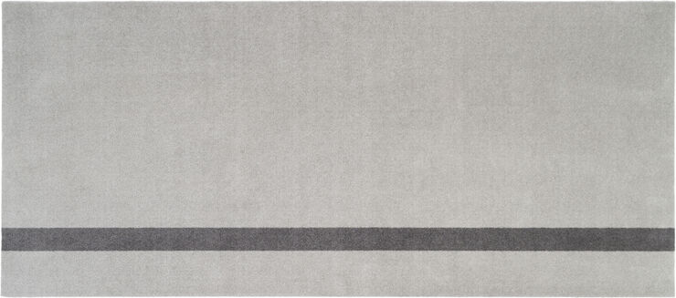 Løber, 90x200 cm, stripe vertical lysegrå/steelgrey
