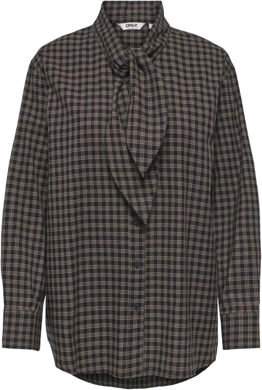 Onlmaylin L/S Scarf Check Shirt Wvn