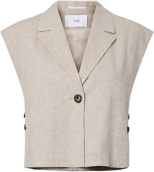 YASUSUMA SHORT LINEN BLEND WAISTCOA