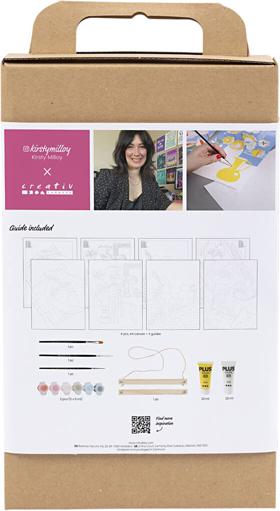 DIY Kit Farvel&aelig;gning, Paint by numbers, akrylmaling