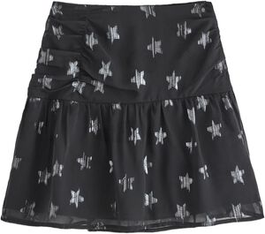 Lett skjørt i chiffong med stjerner