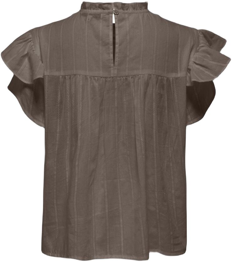 ONLHEIKE S/L FRILL O-NECK TOP WVN
