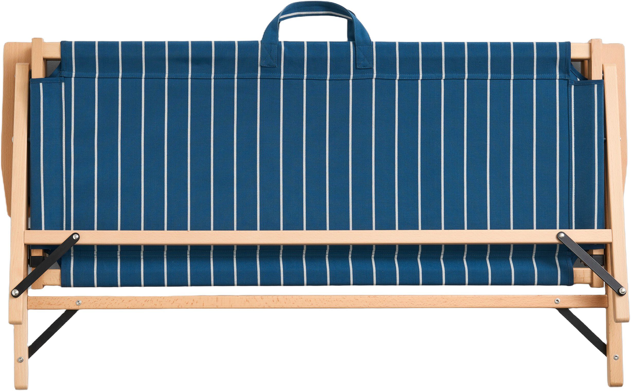 Outdoor Market Folding Sofa - Blue with beige stripe -