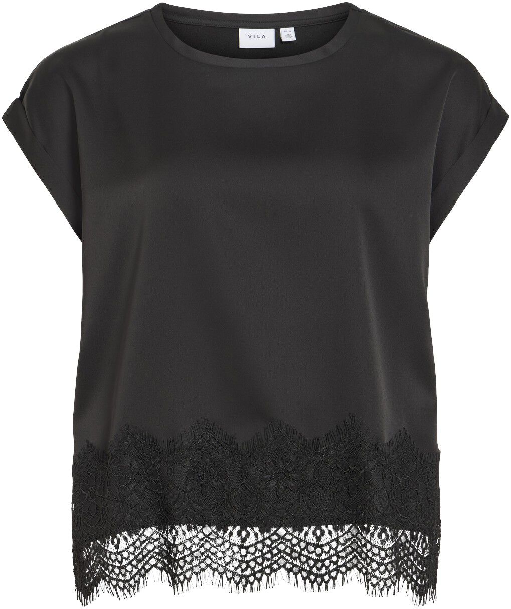 VIELLETTE S/S FULL SATIN LACE TOP -