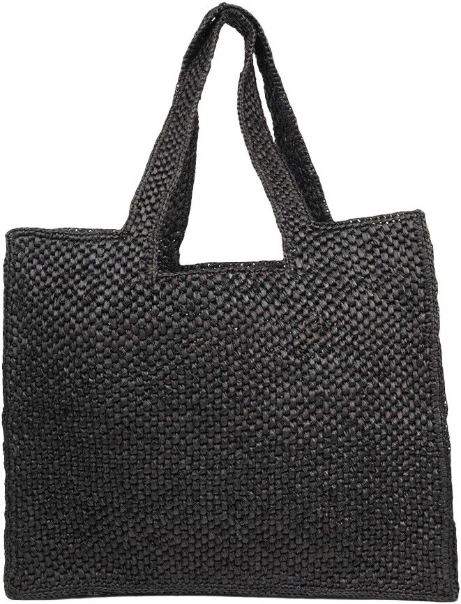 RIVABELLA - LARGE - WOVEN HANDBAG WITH LEATHER HANDLE