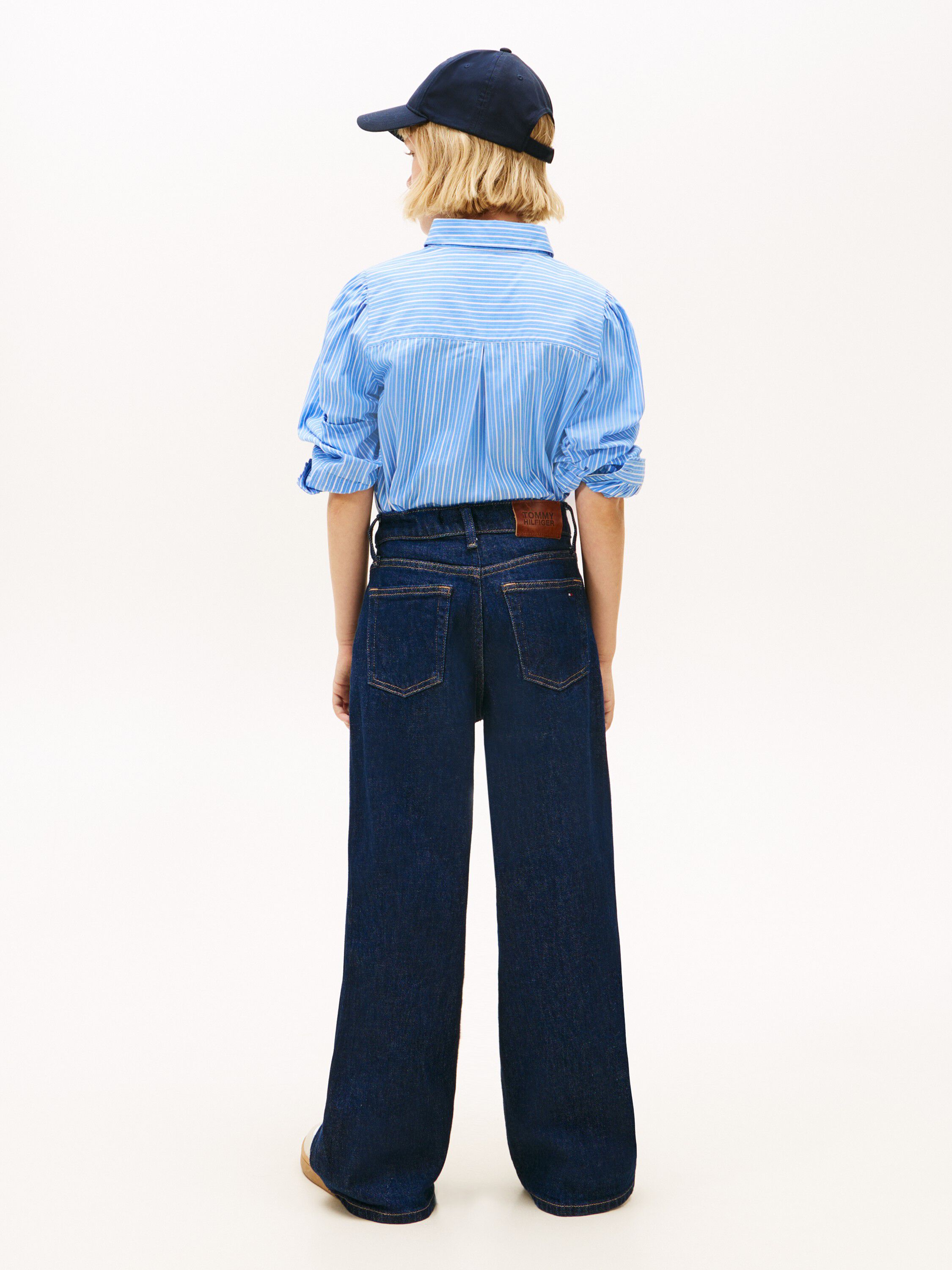 Mabel Flag Embroidery Wide Leg Jeans