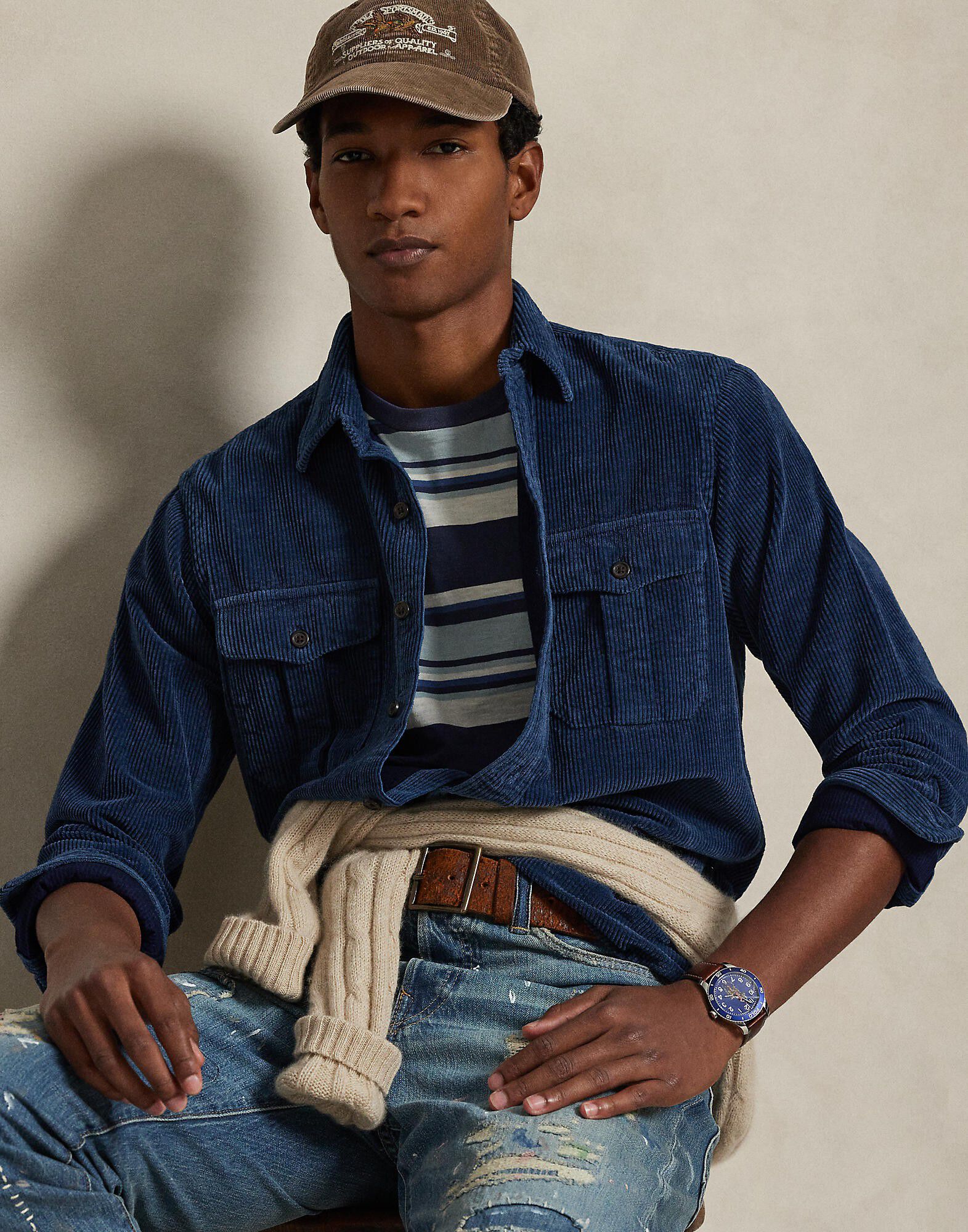 Classic Fit Indigo Corduroy Workshirt