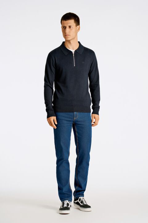 Ecovero L/S zip polo