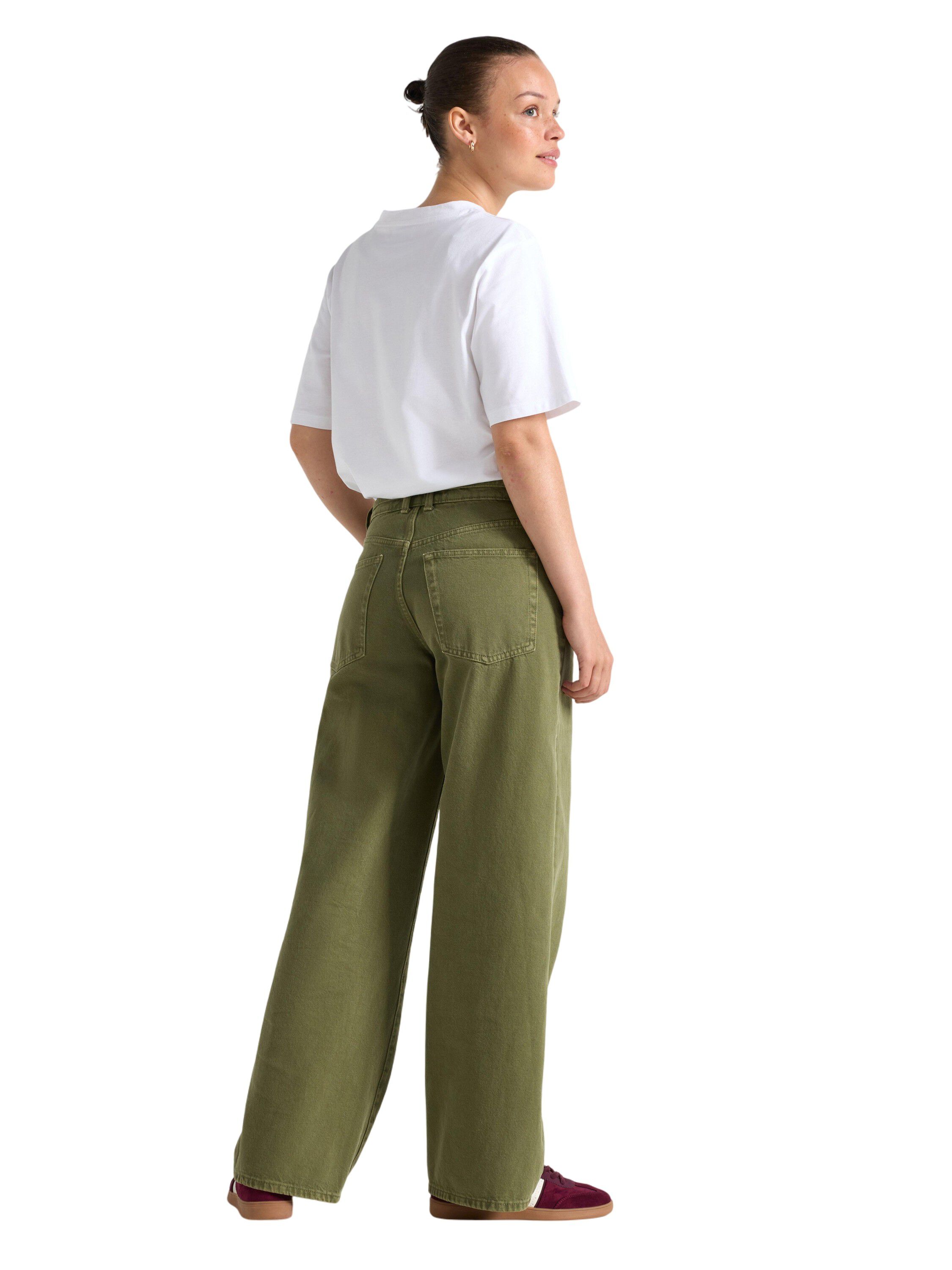 Trousers in twill with wide fit, re