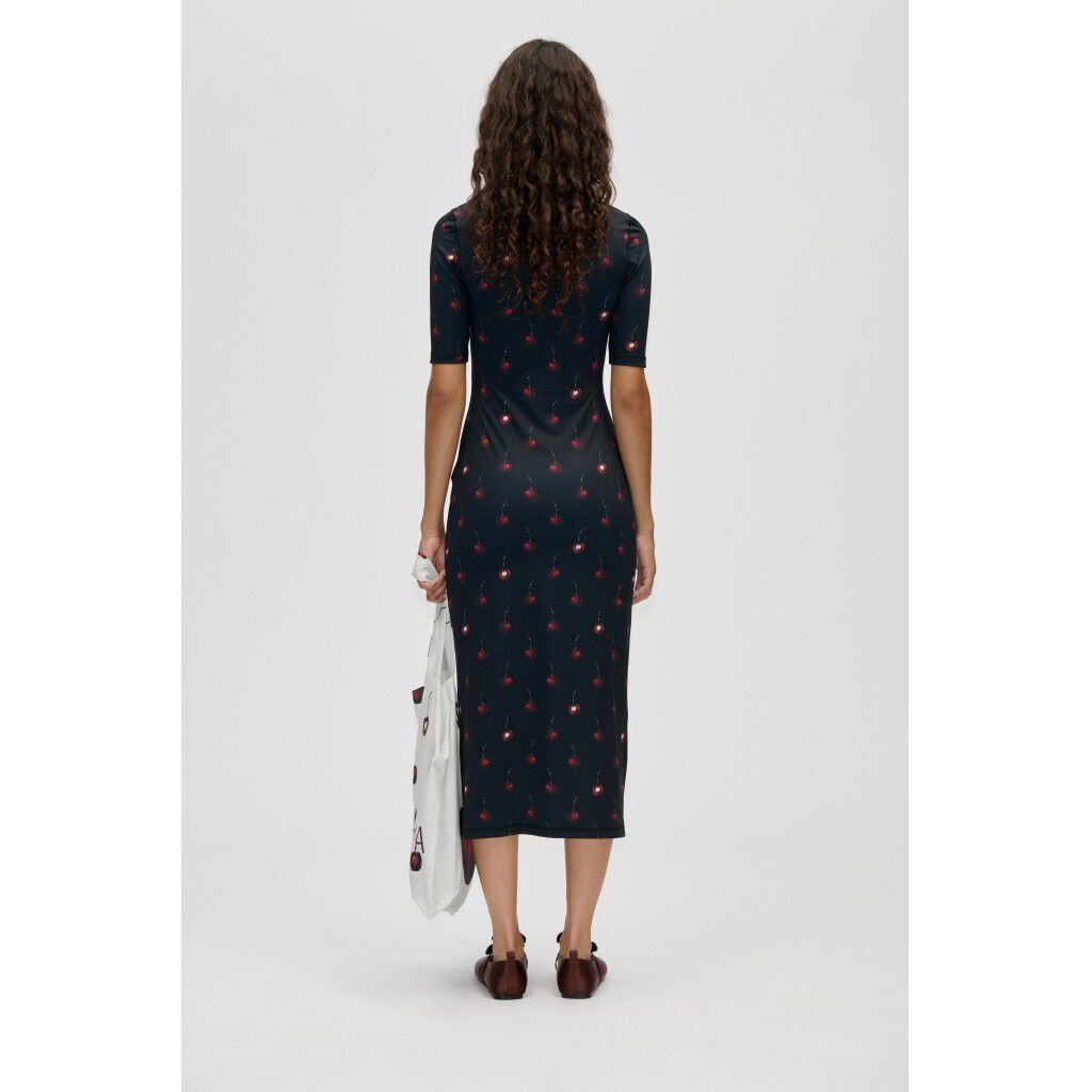 2244 Stocking Jersey, Short Sleeve Crewneck Midi Dress