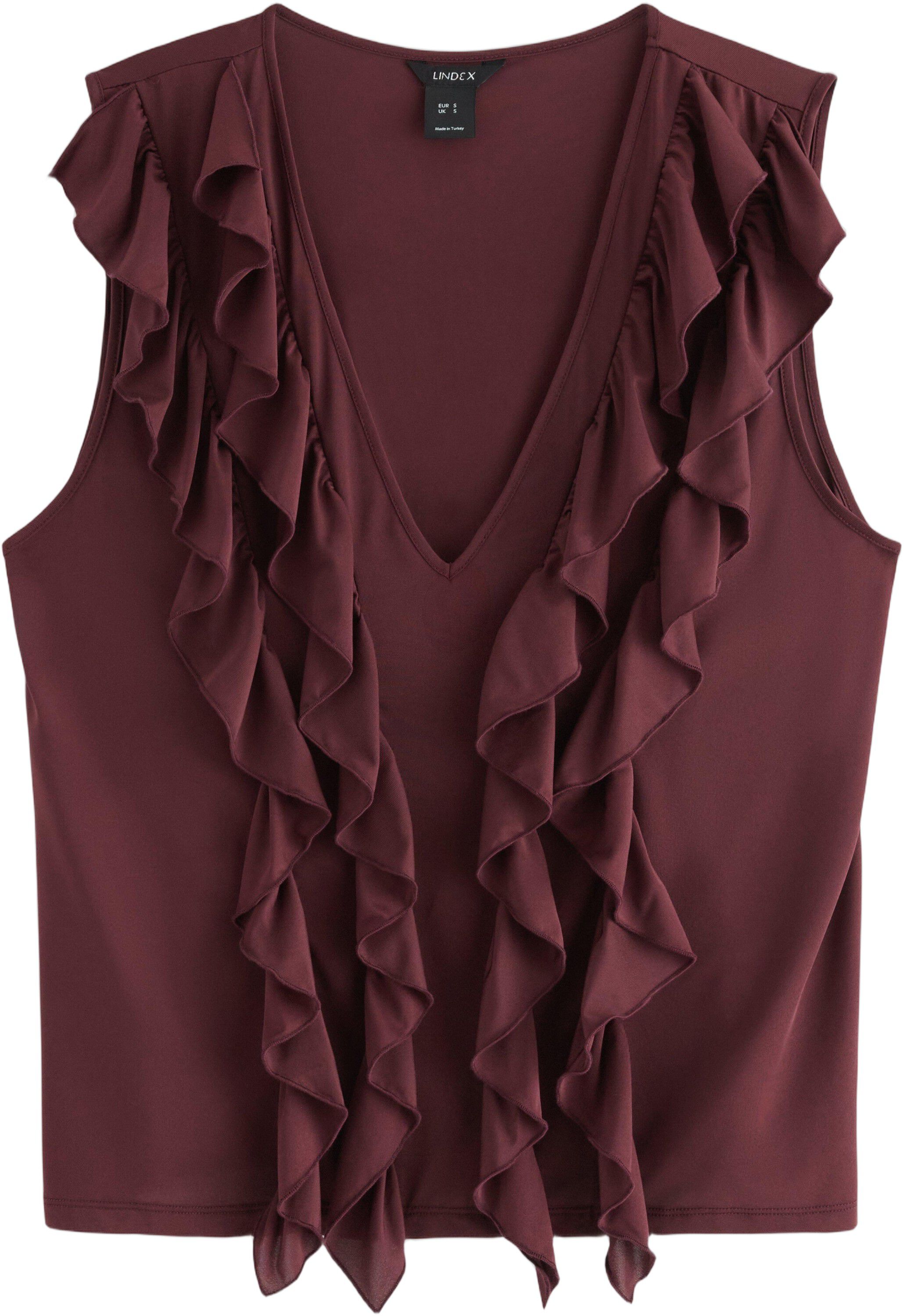 �rml&ouml;s topp i mjuk trik&aring; med vol