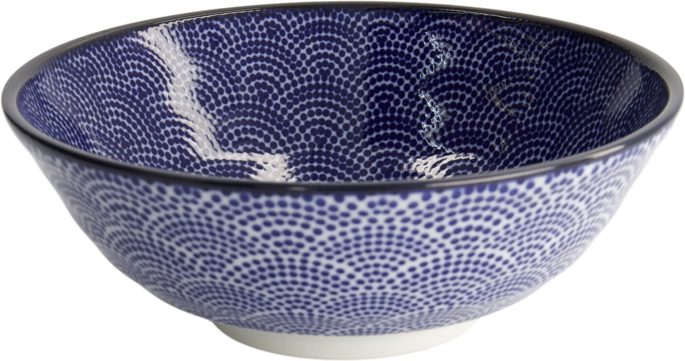 Nippon Bl&aring; ramen sk&aring;l 21x7,8cm 1000ml Prikker