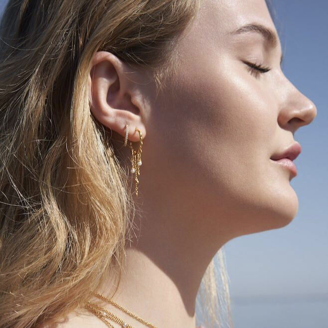 Jungle Ivy pearl hoops