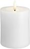 Moods & More - LED Pillar Candles, Silk, Melted, Classic white, 74x100